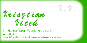 krisztian vitek business card
